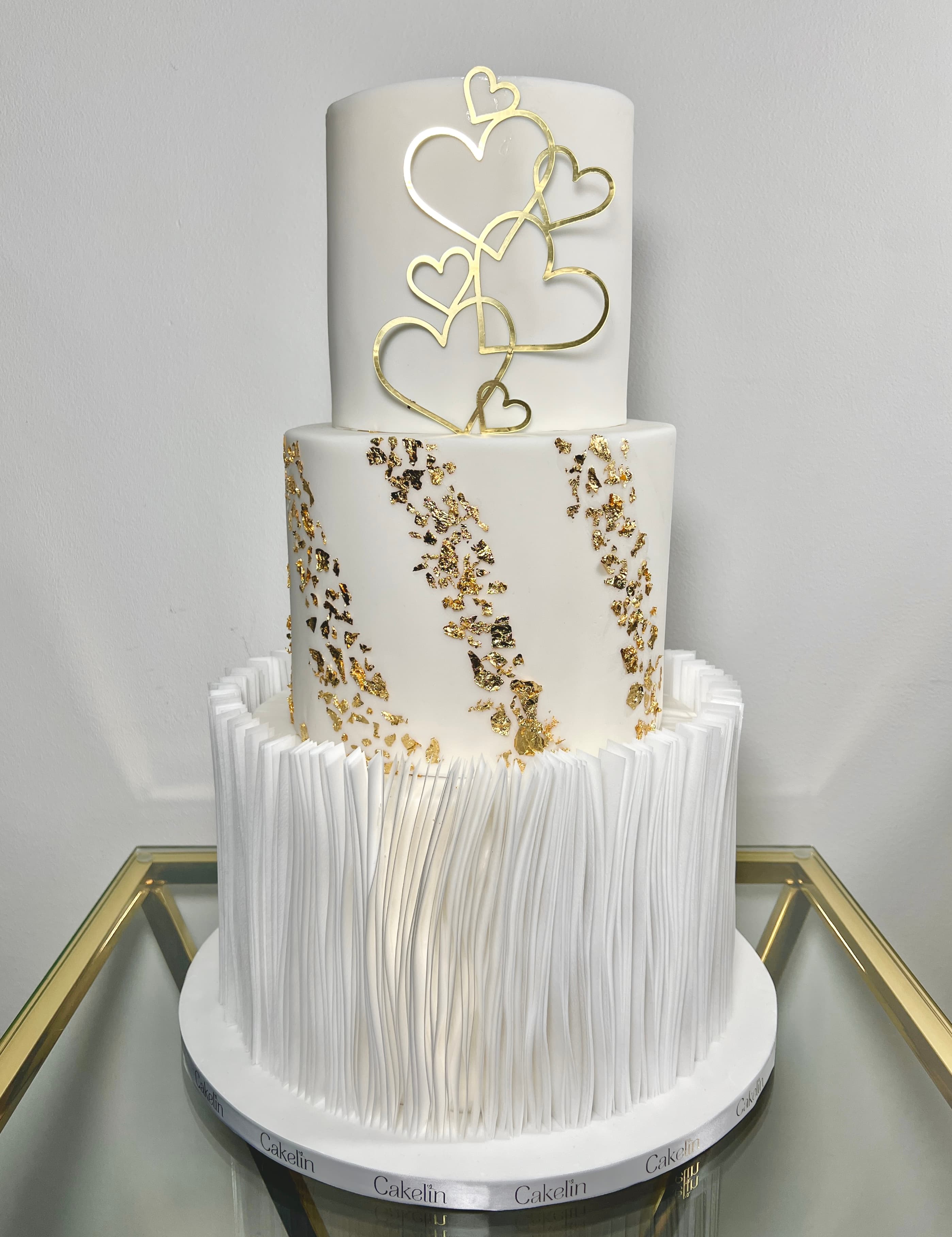 White and Gold Wedding Tiers