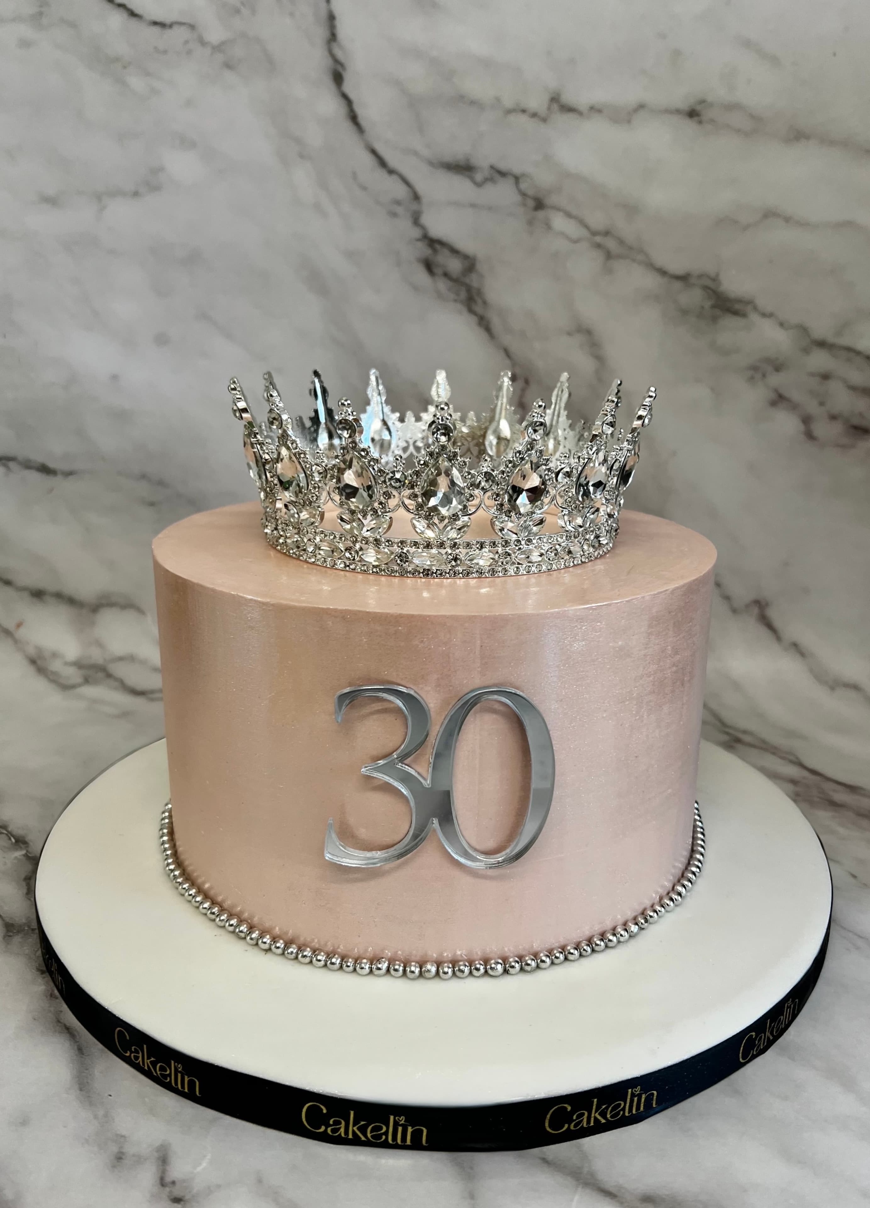 Silver Crown Milestone Cake