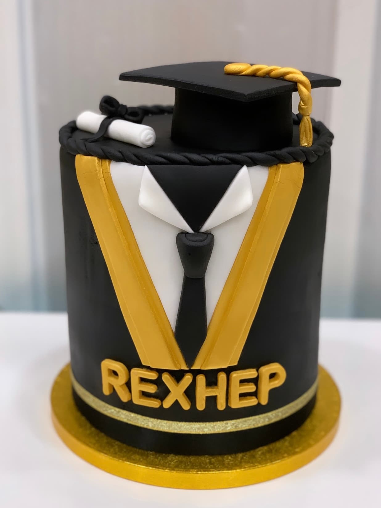 Gold Graduation Cake